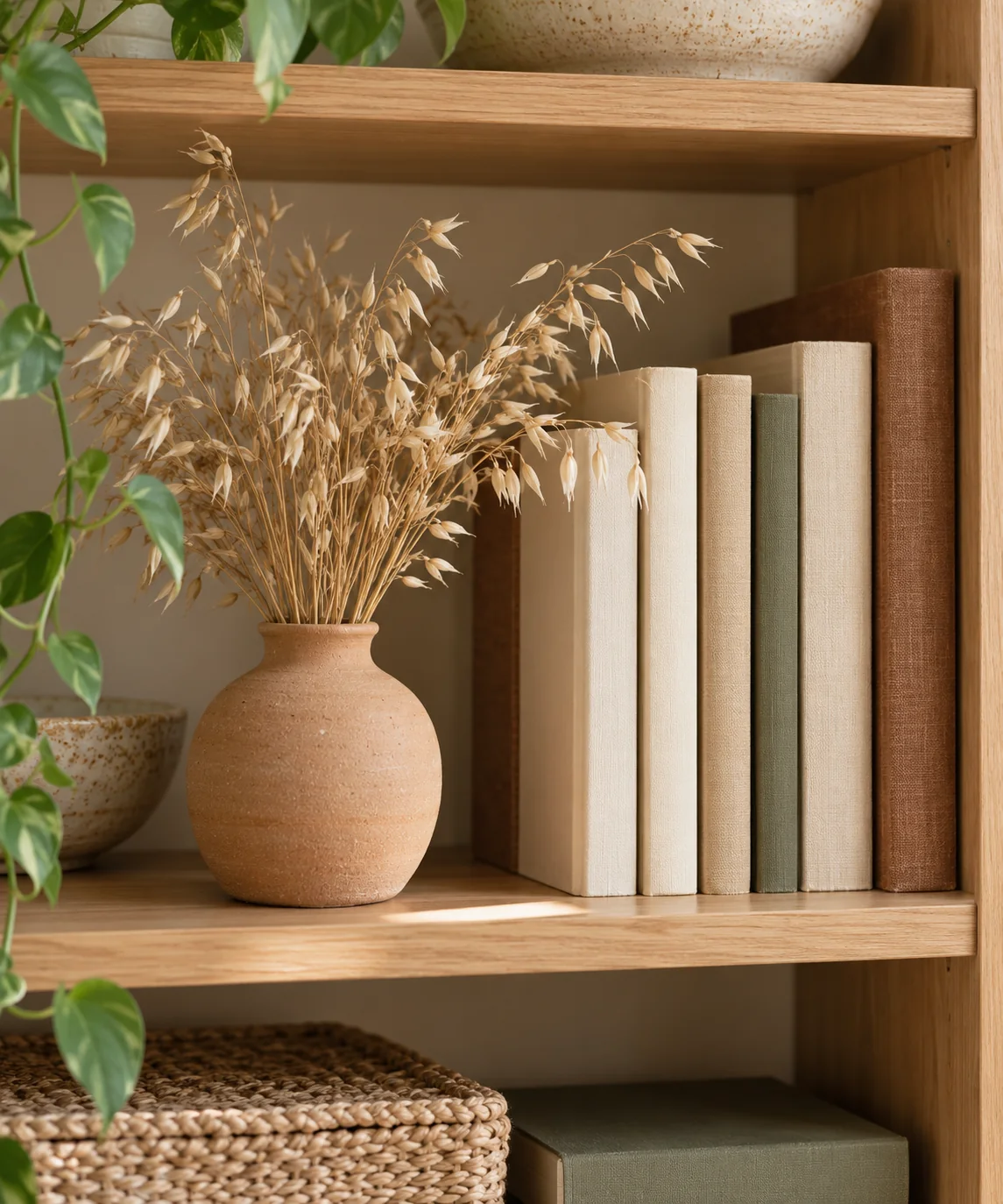 AI-generated editorial image inspired by bookshelf styling