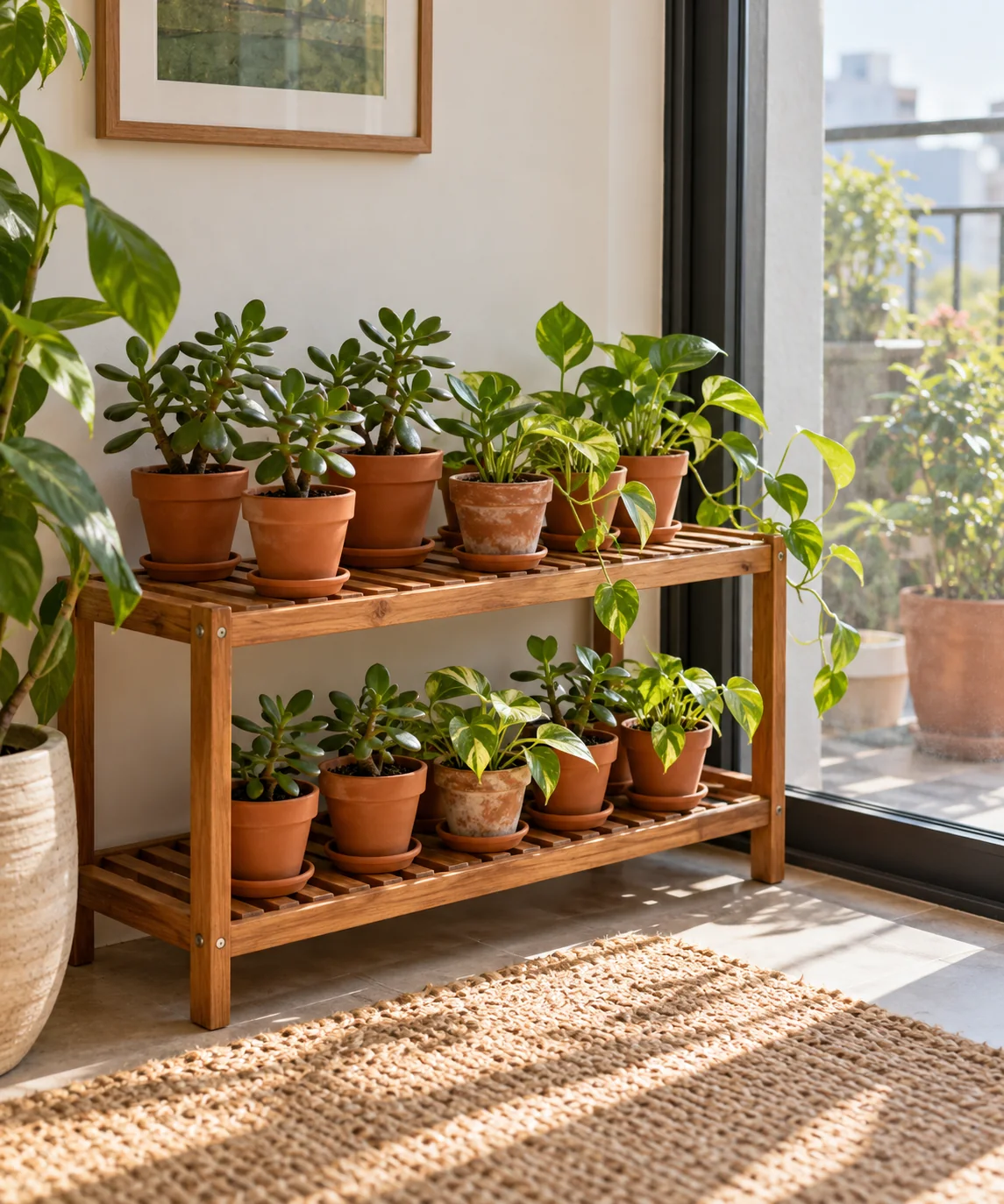 AI-generated editorial image inspired by indoor plant styling