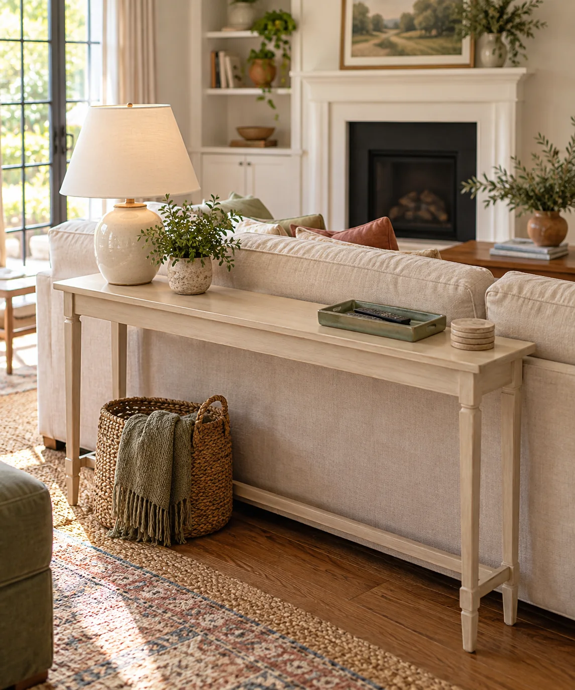AI-generated editorial image inspired by sage and cream interiors
