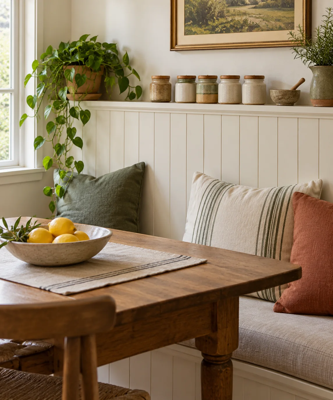 AI-generated editorial image inspired by dining nooks