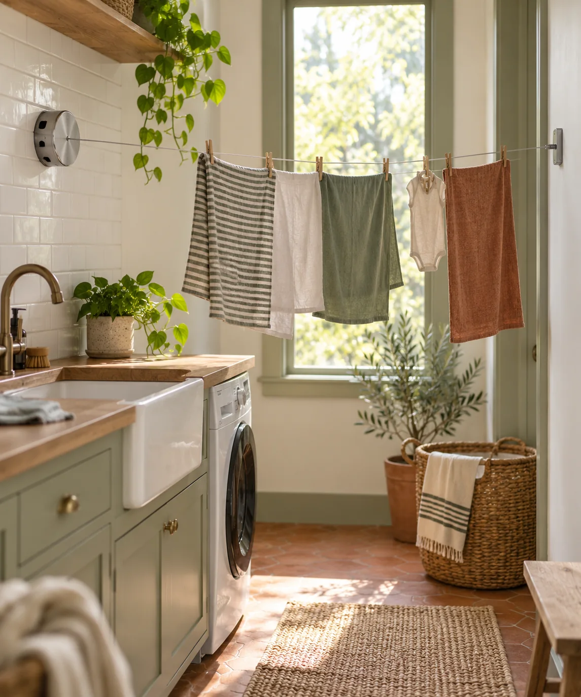 AI-generated editorial image inspired by laundry space organization