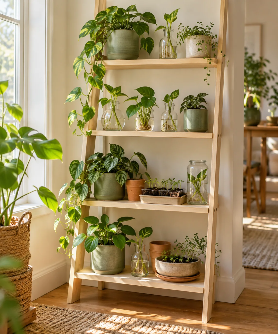 AI-generated editorial image inspired by sage and cream interiors