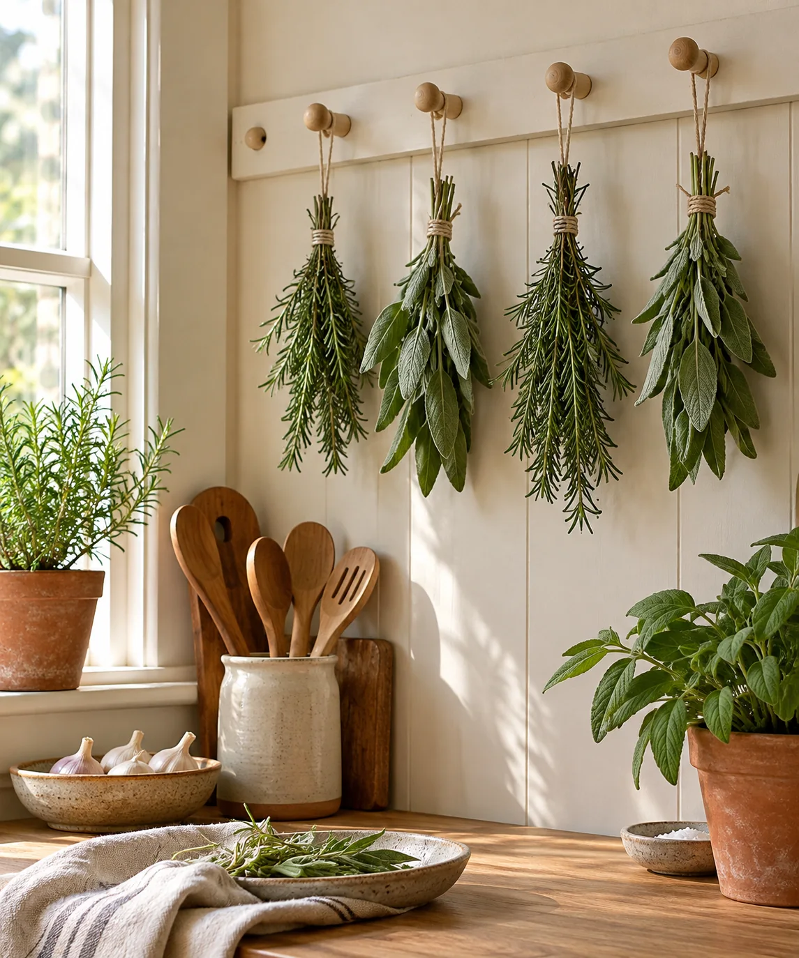 AI-generated editorial image inspired by sage and cream interiors