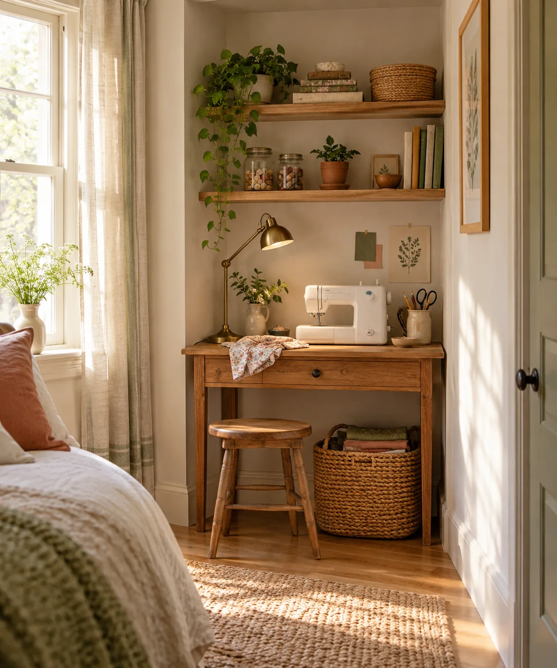 AI-generated editorial image inspired by small bedroom layouts