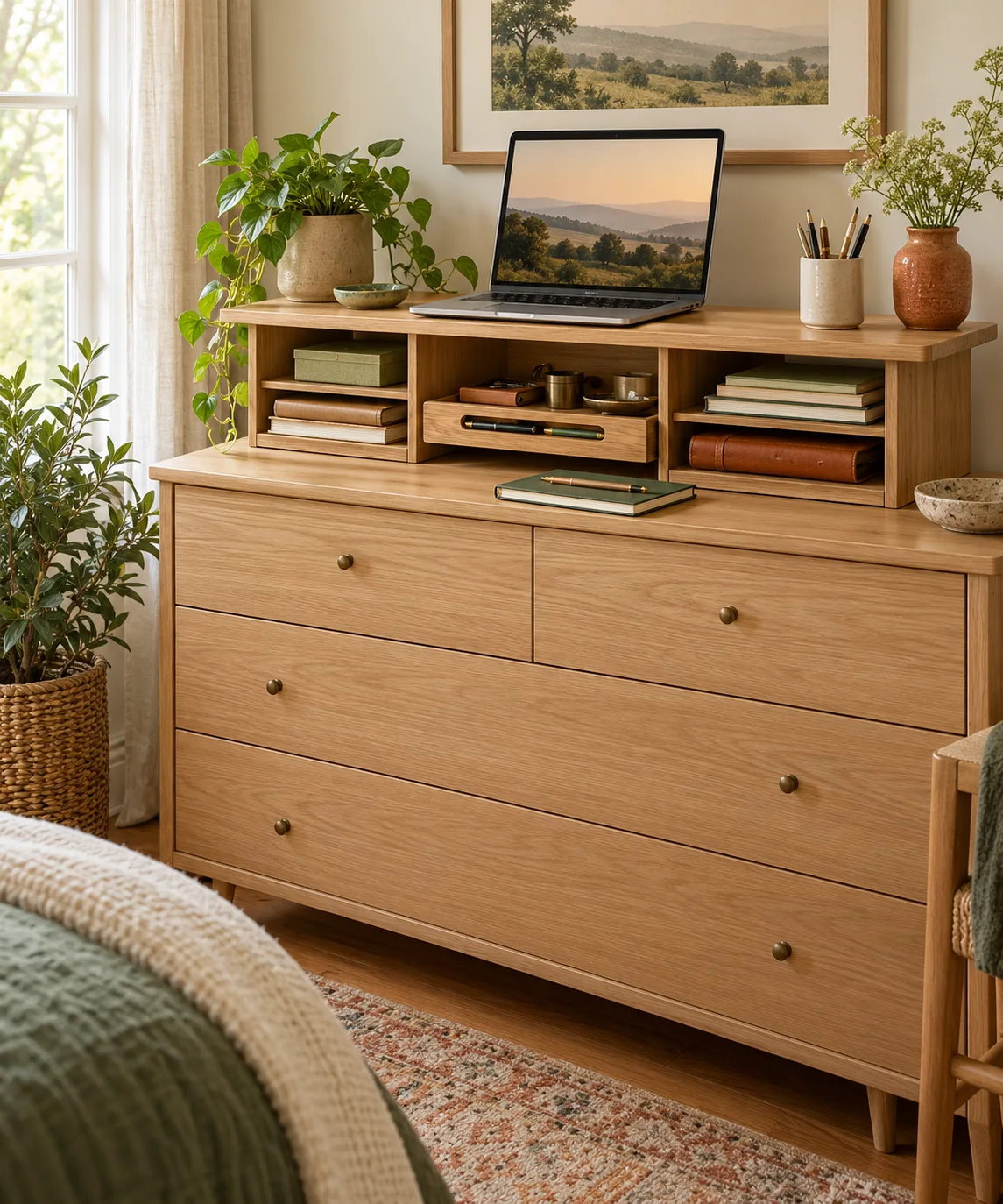 AI-generated editorial image inspired by compact home offices