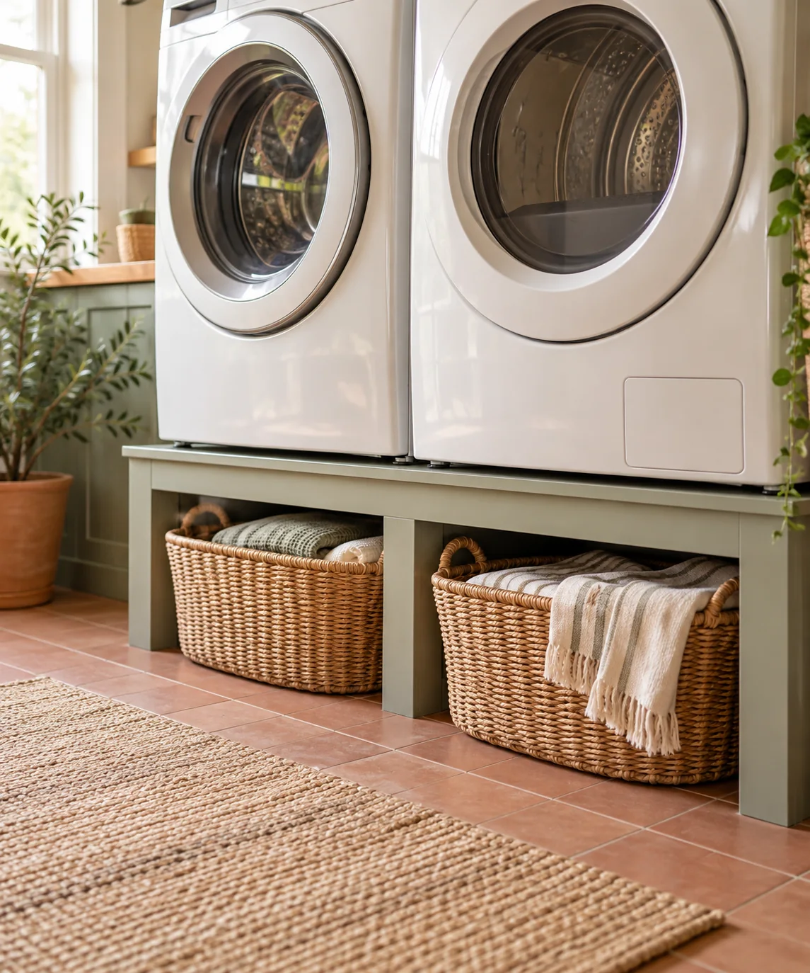 AI-generated editorial image inspired by laundry space organization