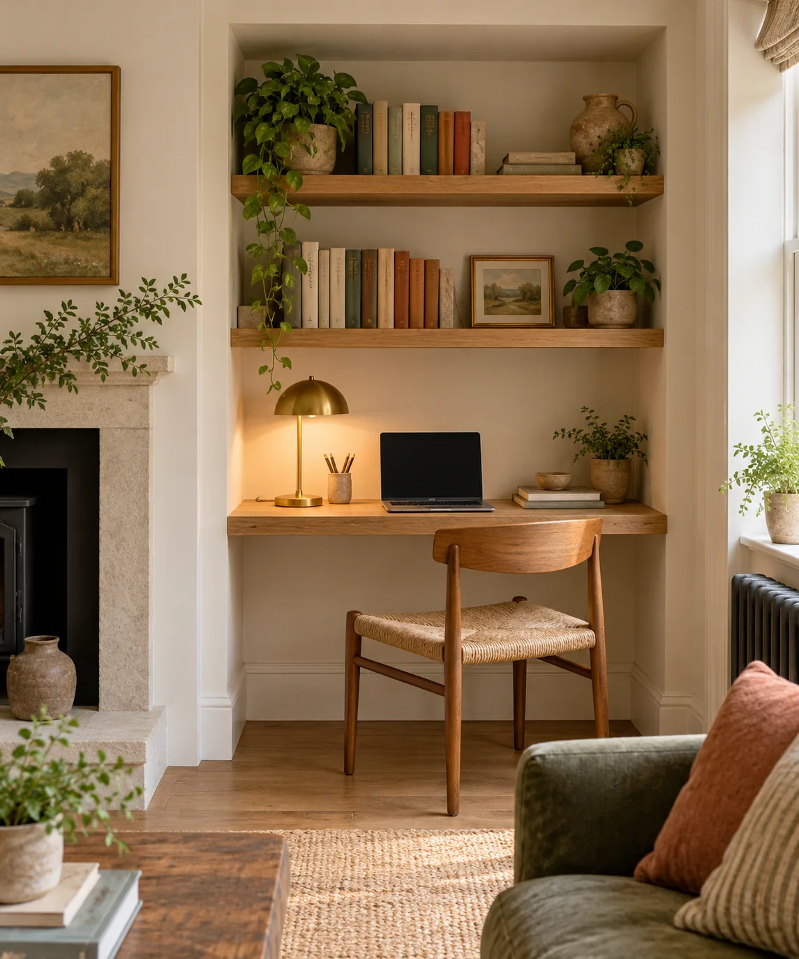 AI-generated editorial image inspired by compact home offices