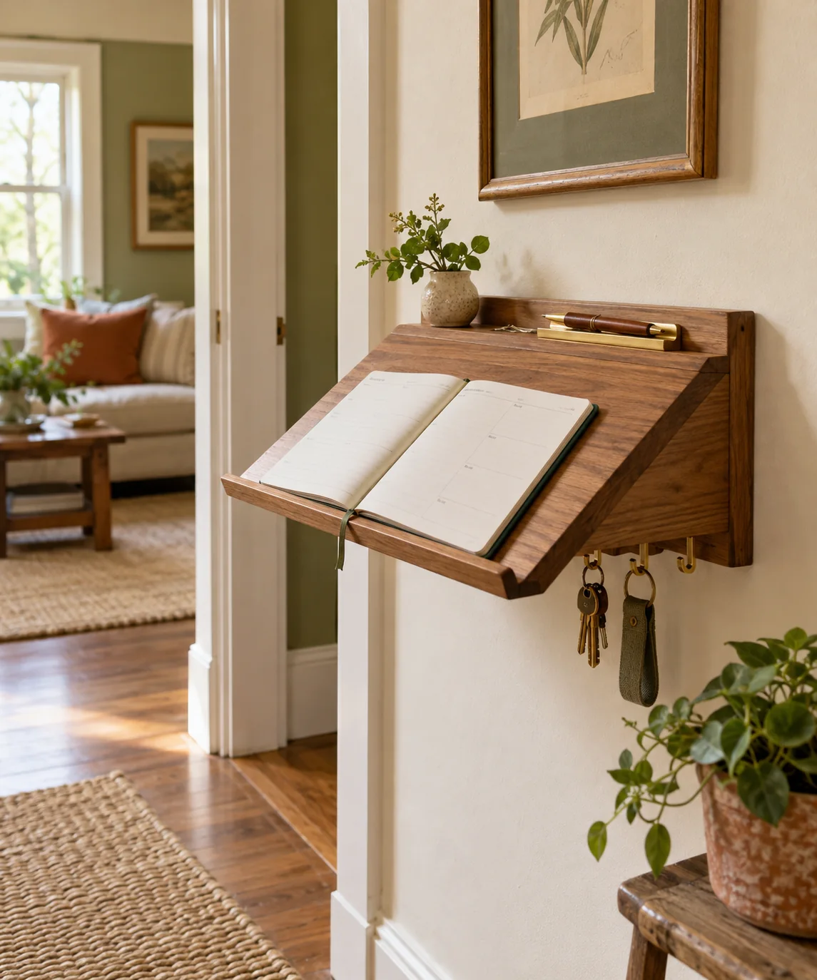 AI-generated editorial image inspired by compact home offices