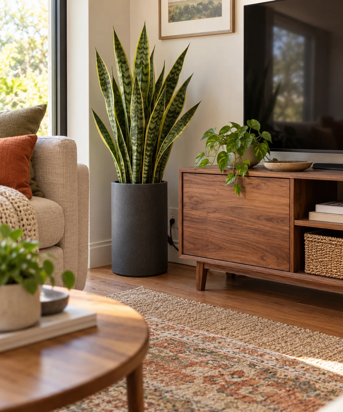 AI-generated editorial image inspired by indoor plant styling