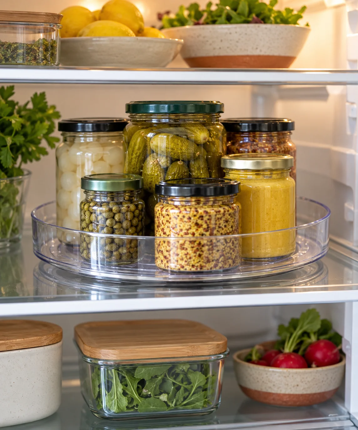 AI-generated editorial image inspired by small kitchen organization