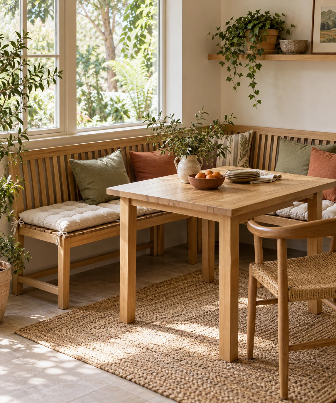 AI-generated editorial image inspired by dining nooks