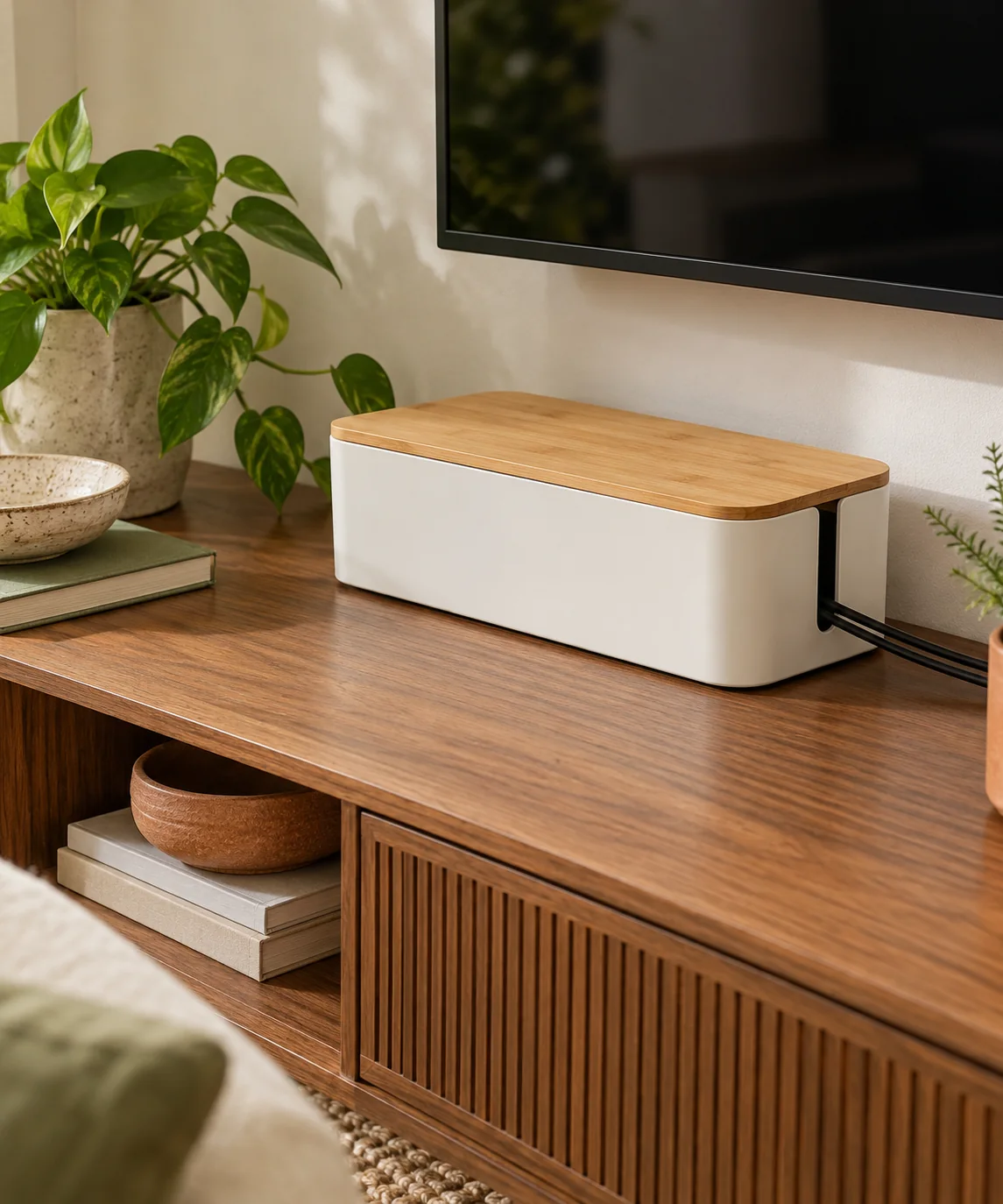AI-generated editorial image inspired by rental-friendly decor