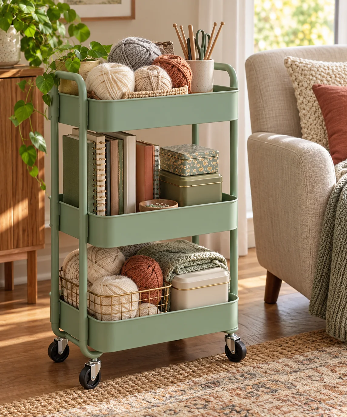 AI-generated editorial image inspired by rental-friendly decor