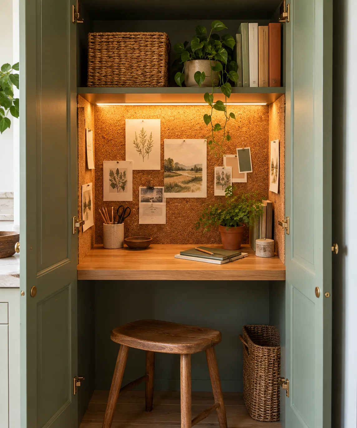 AI-generated editorial image inspired by compact home offices