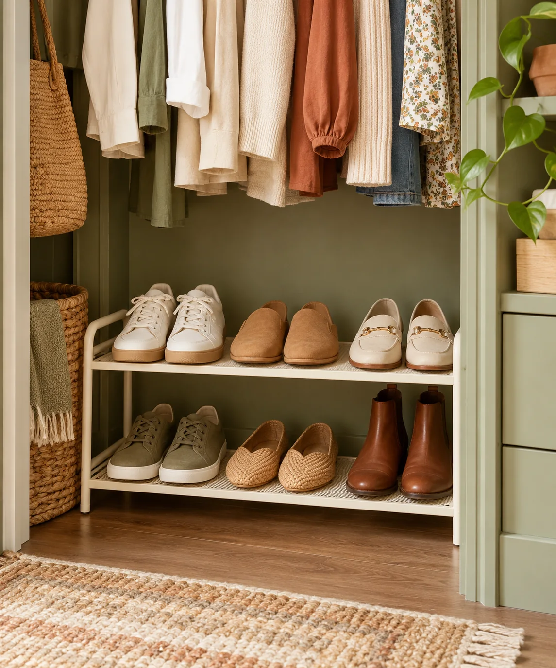 AI-generated editorial image inspired by sage and cream interiors