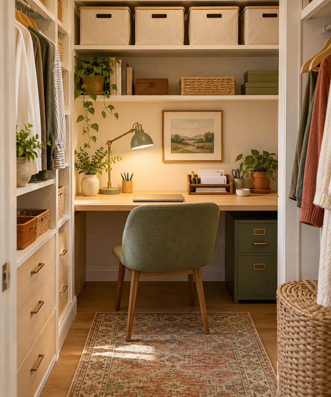 AI-generated editorial image inspired by compact home offices