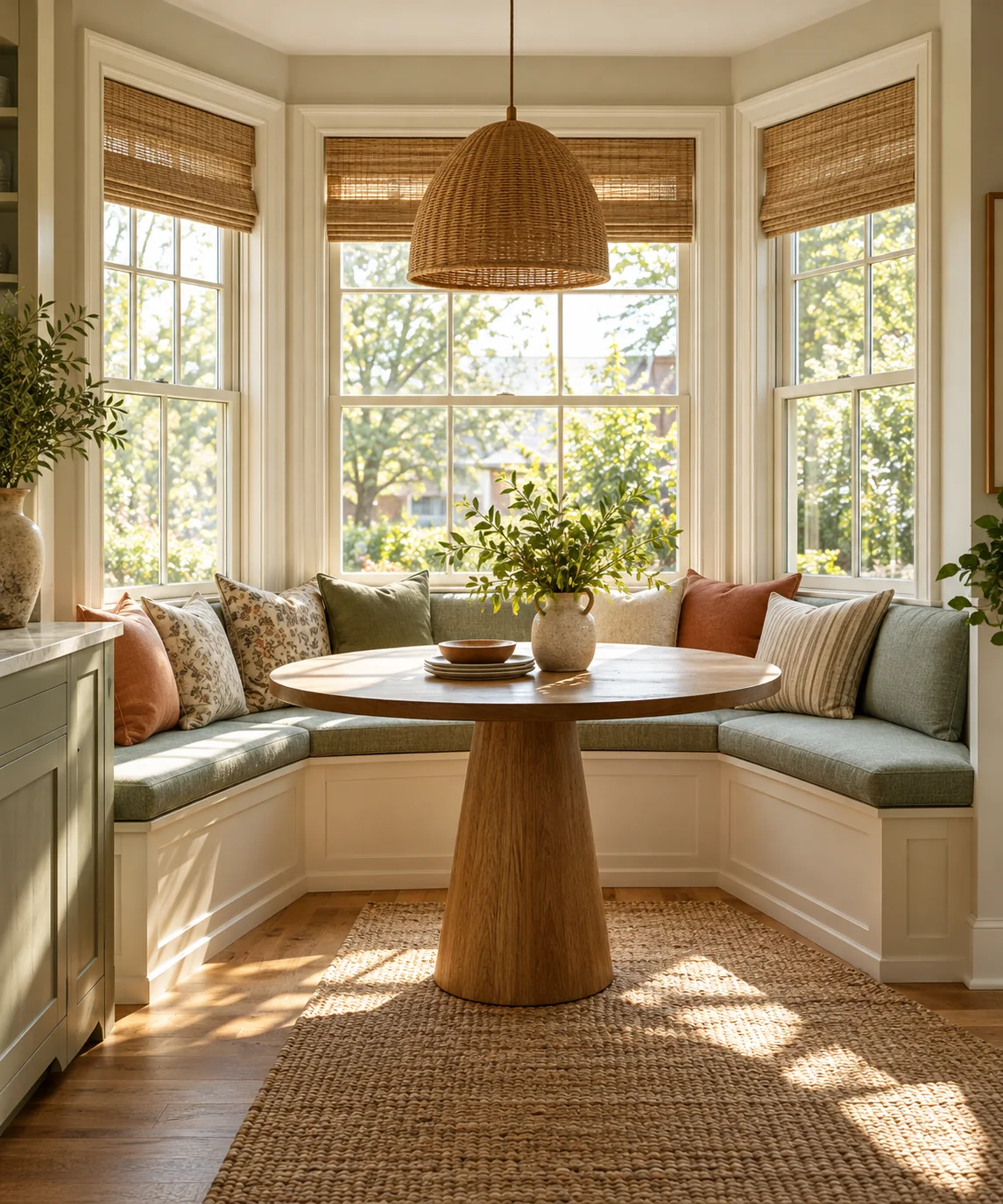 AI-generated editorial image inspired by dining nooks