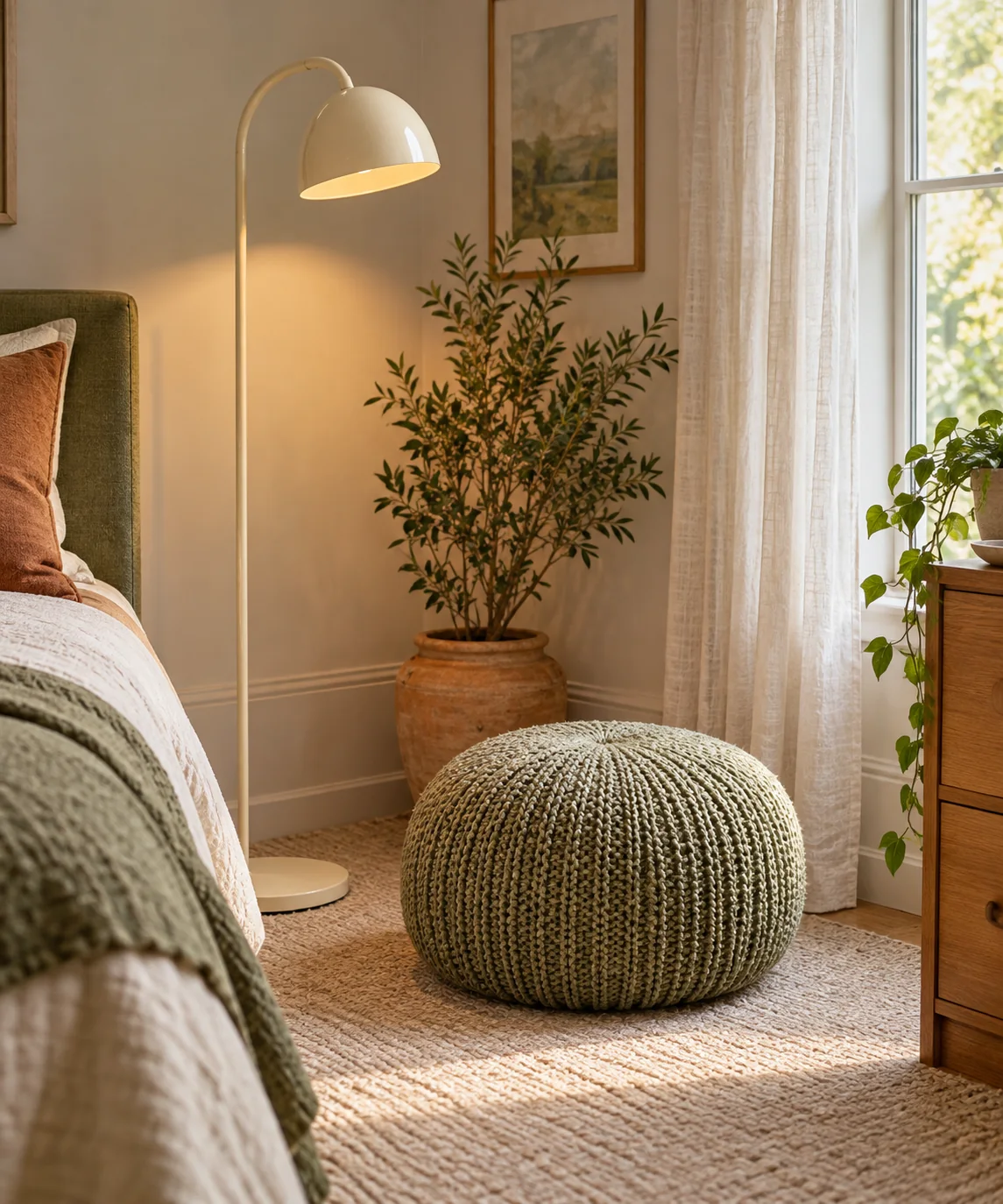 AI-generated editorial image inspired by sage and cream interiors