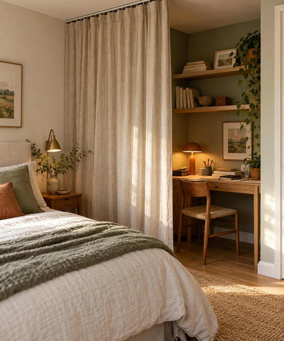 AI-generated editorial image inspired by compact home offices