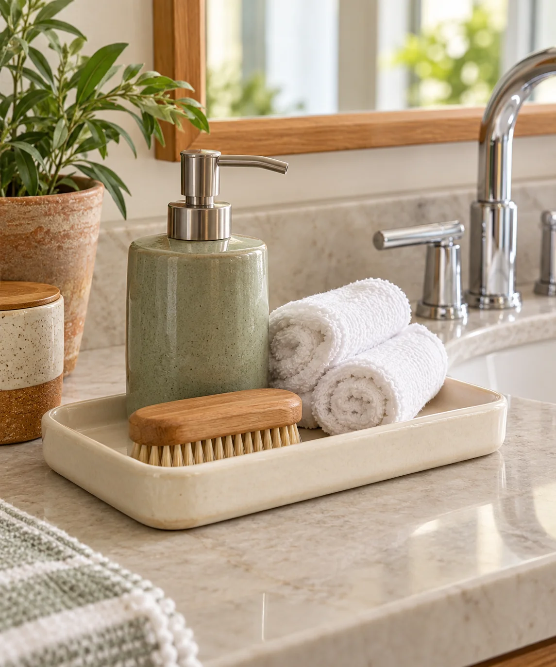 AI-generated editorial image inspired by sage and cream interiors
