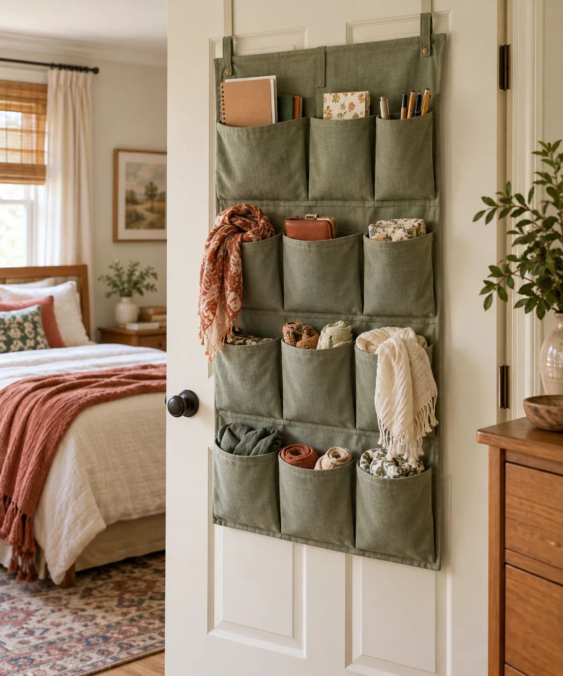 AI-generated editorial image inspired by sage and cream interiors