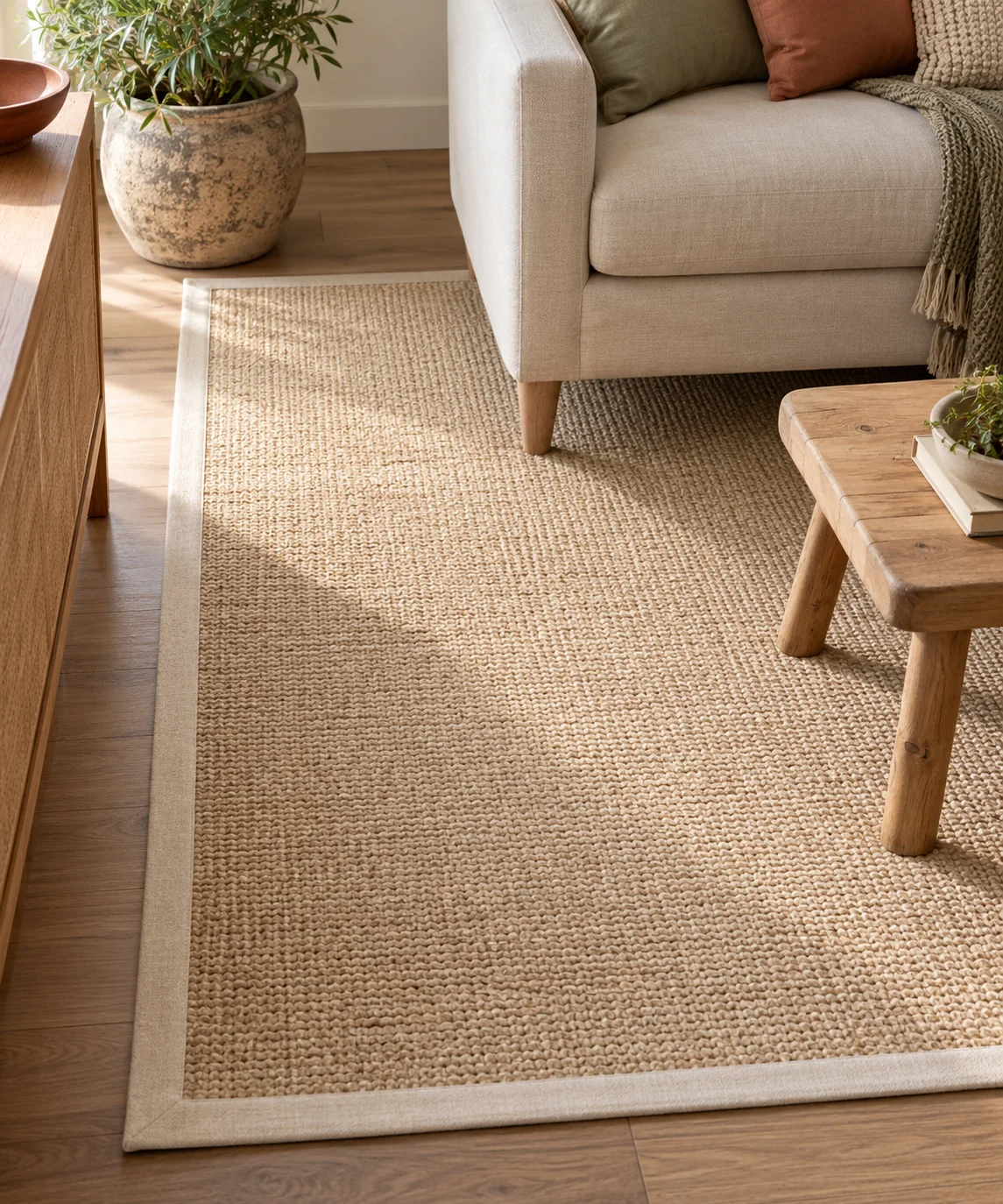 AI-generated editorial image inspired by warm neutral living rooms