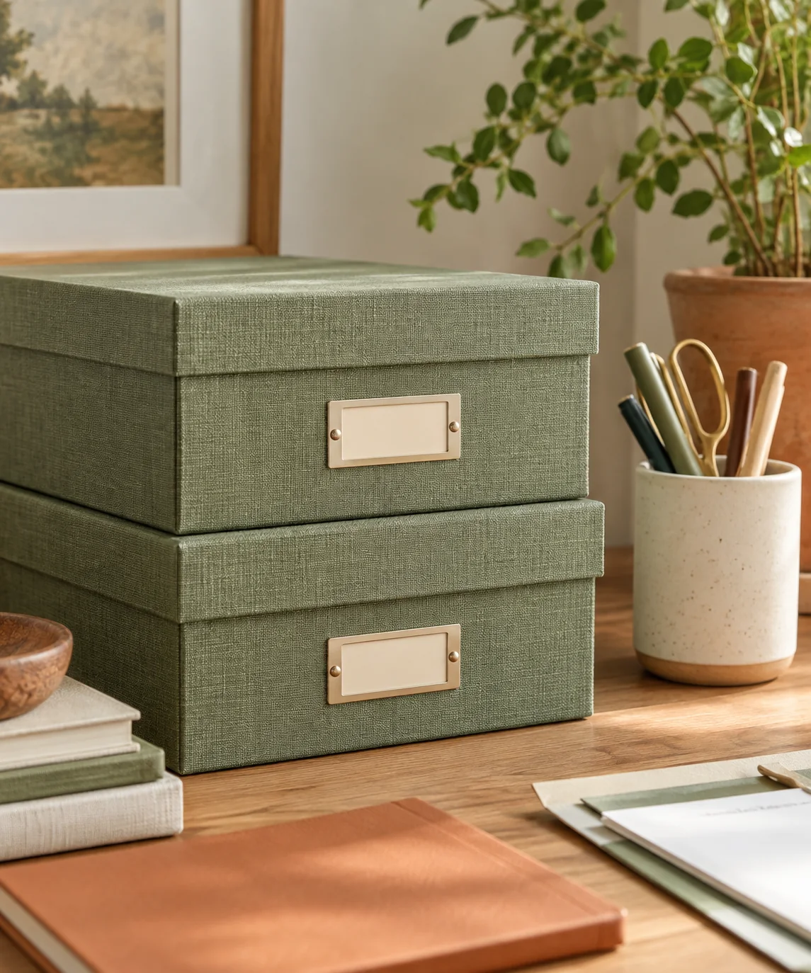 AI-generated editorial image inspired by sage and cream interiors
