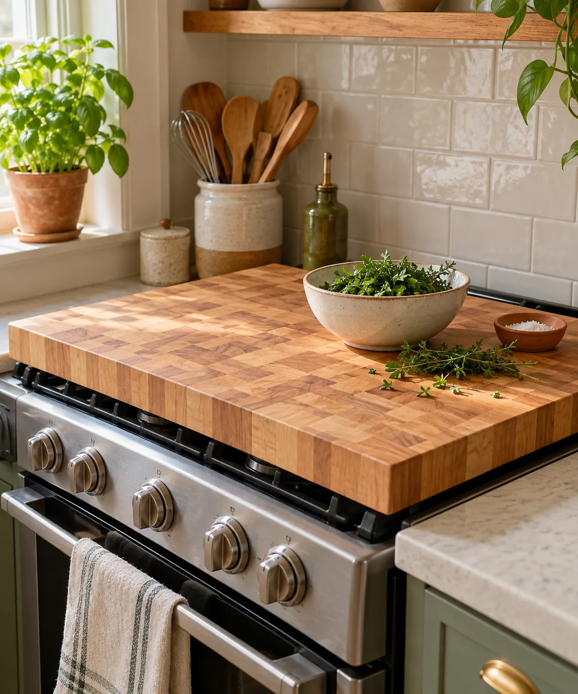 AI-generated editorial image inspired by small kitchen organization