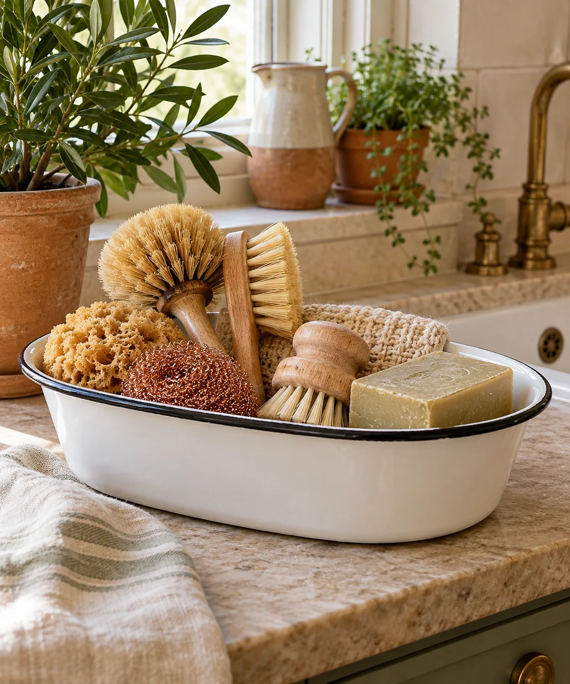 AI-generated editorial image inspired by small kitchen organization