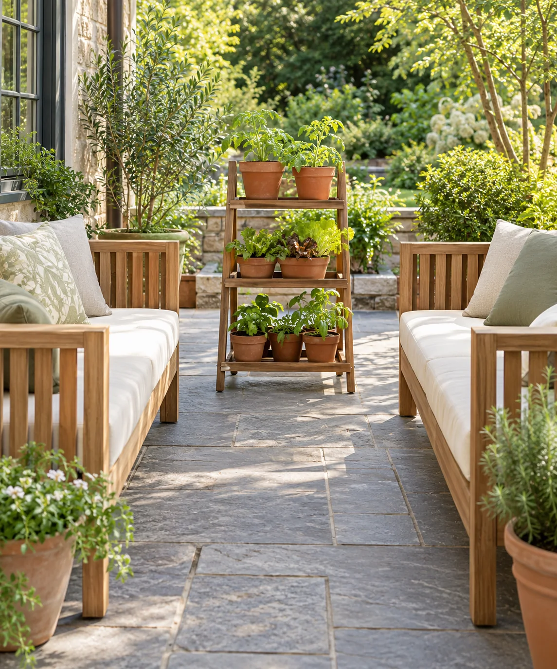 AI-generated editorial image inspired by patio seating ideas