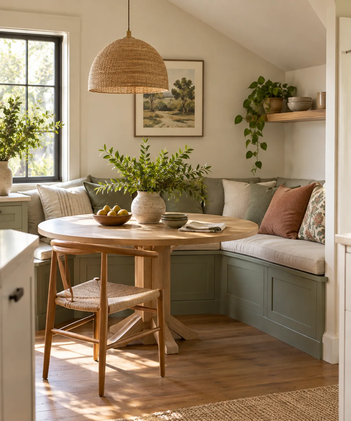 AI-generated editorial image inspired by dining nooks