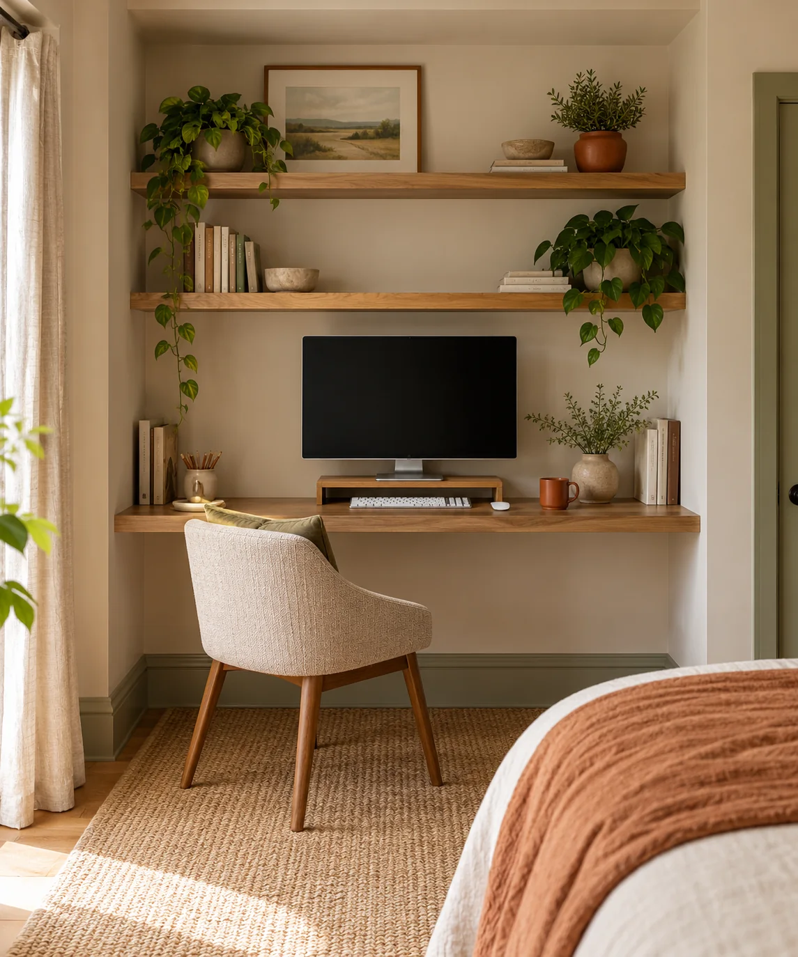 AI-generated editorial image inspired by compact home offices