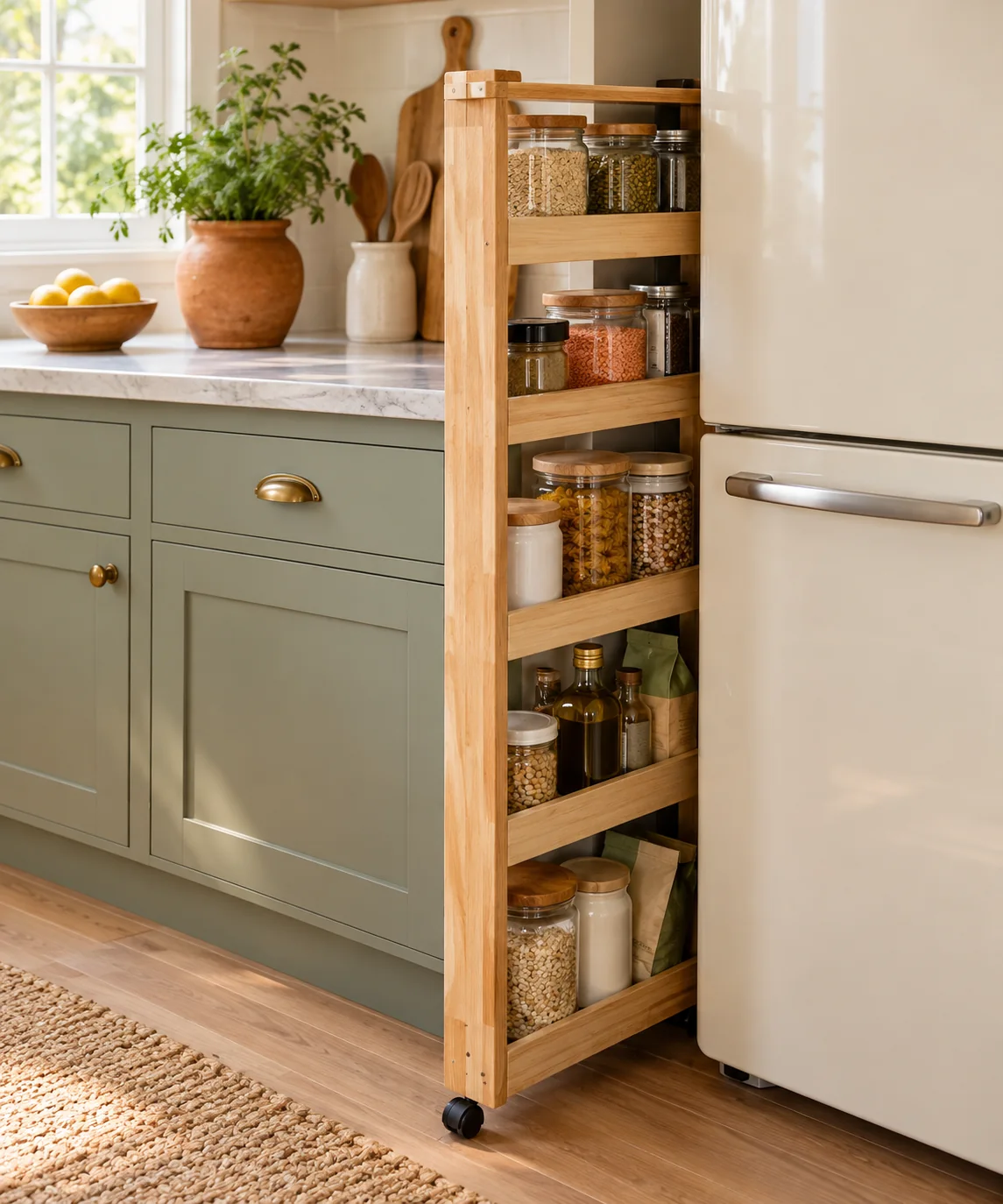 AI-generated editorial image inspired by pantry organization