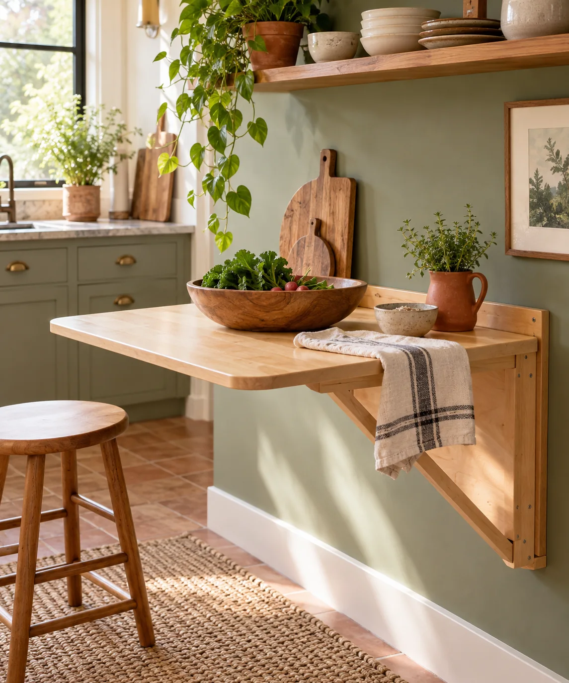 AI-generated editorial image inspired by small kitchen organization