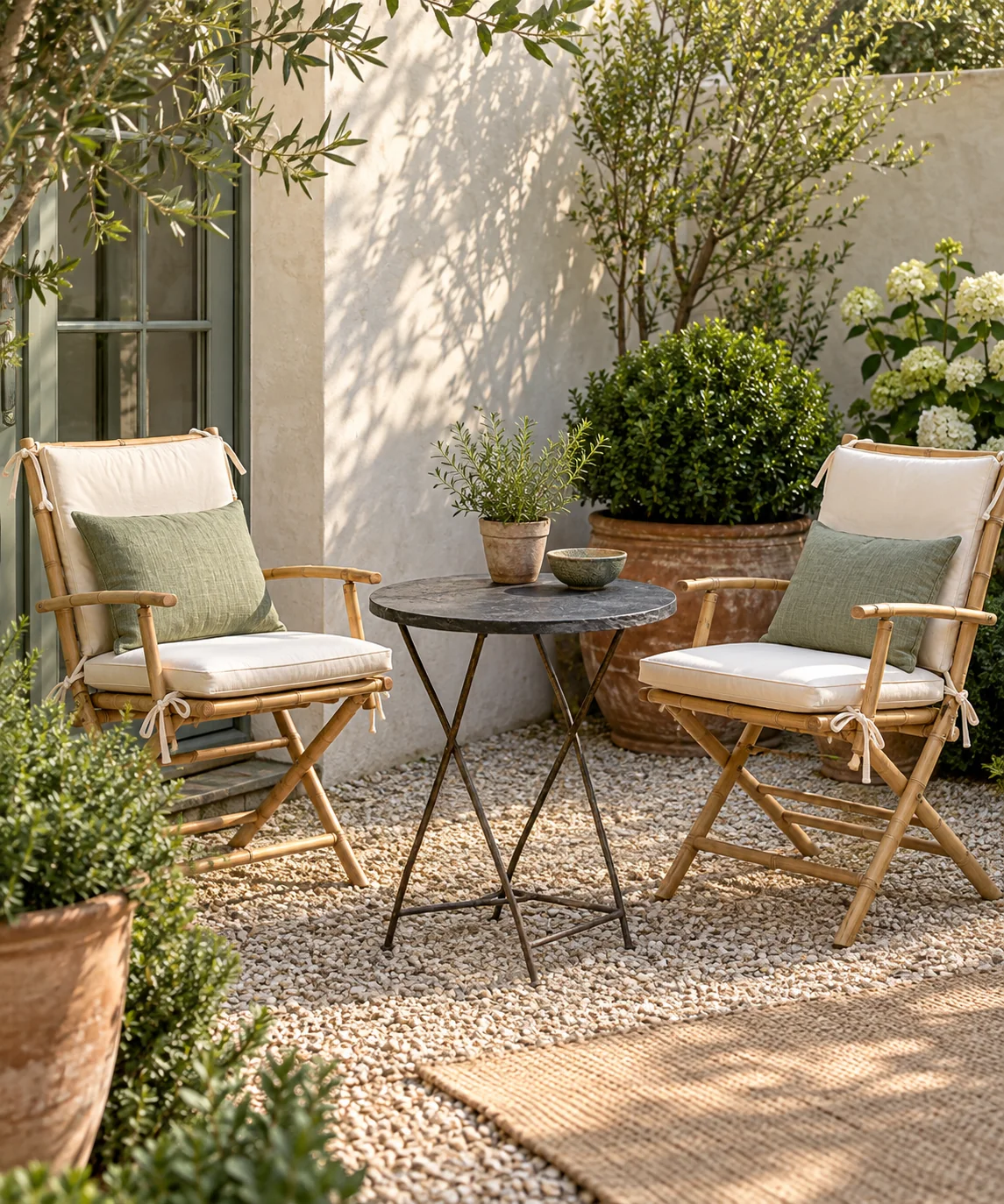 AI-generated editorial image inspired by patio seating ideas