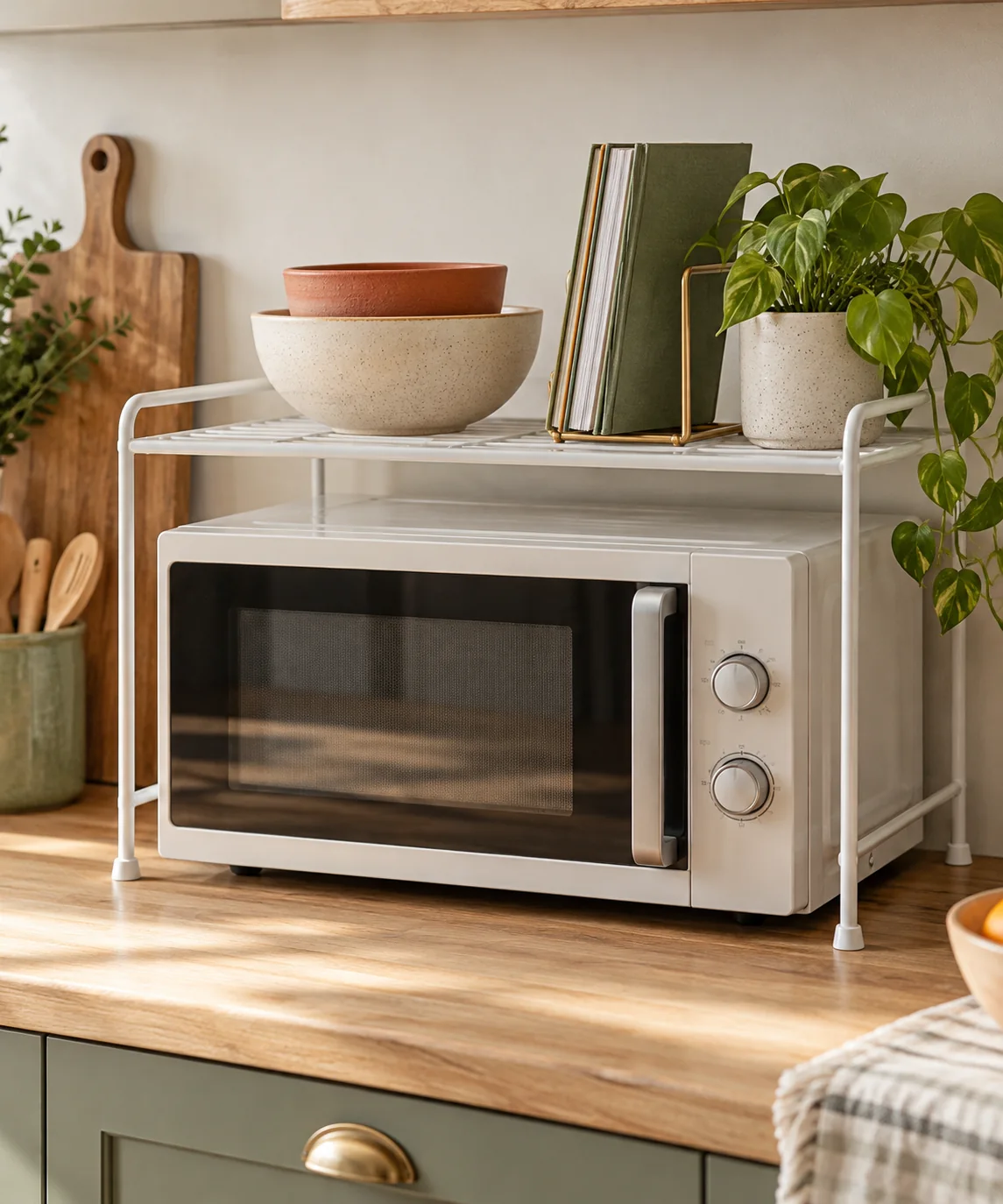 AI-generated editorial image inspired by small kitchen organization