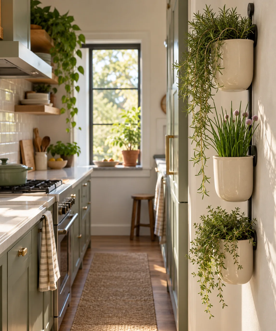 AI-generated editorial image inspired by kitchen herb gardens