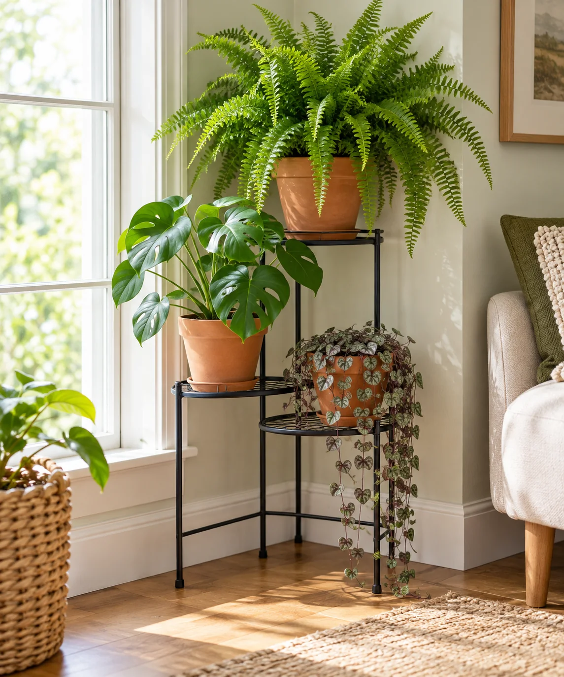 AI-generated editorial image inspired by rental-friendly decor