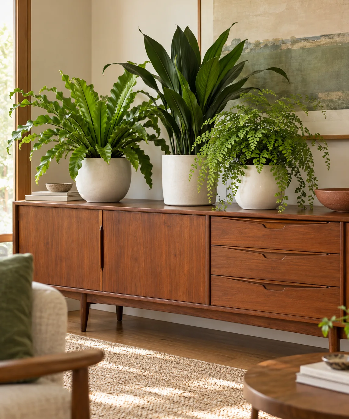 AI-generated editorial image inspired by indoor plant styling