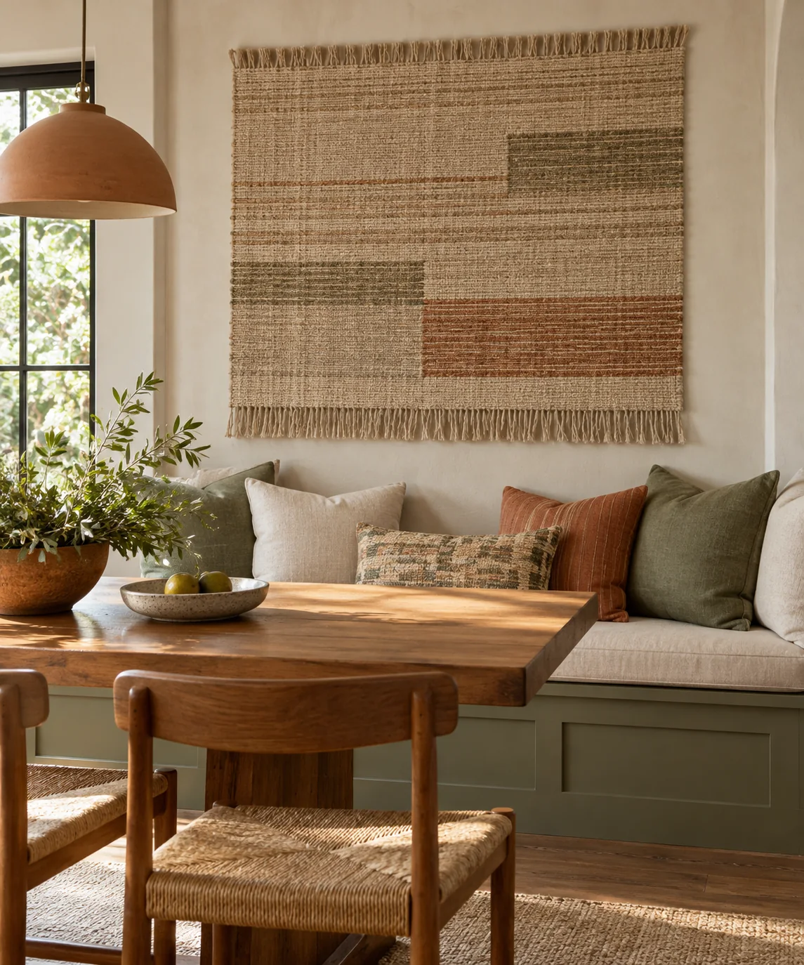 AI-generated editorial image inspired by dining nooks