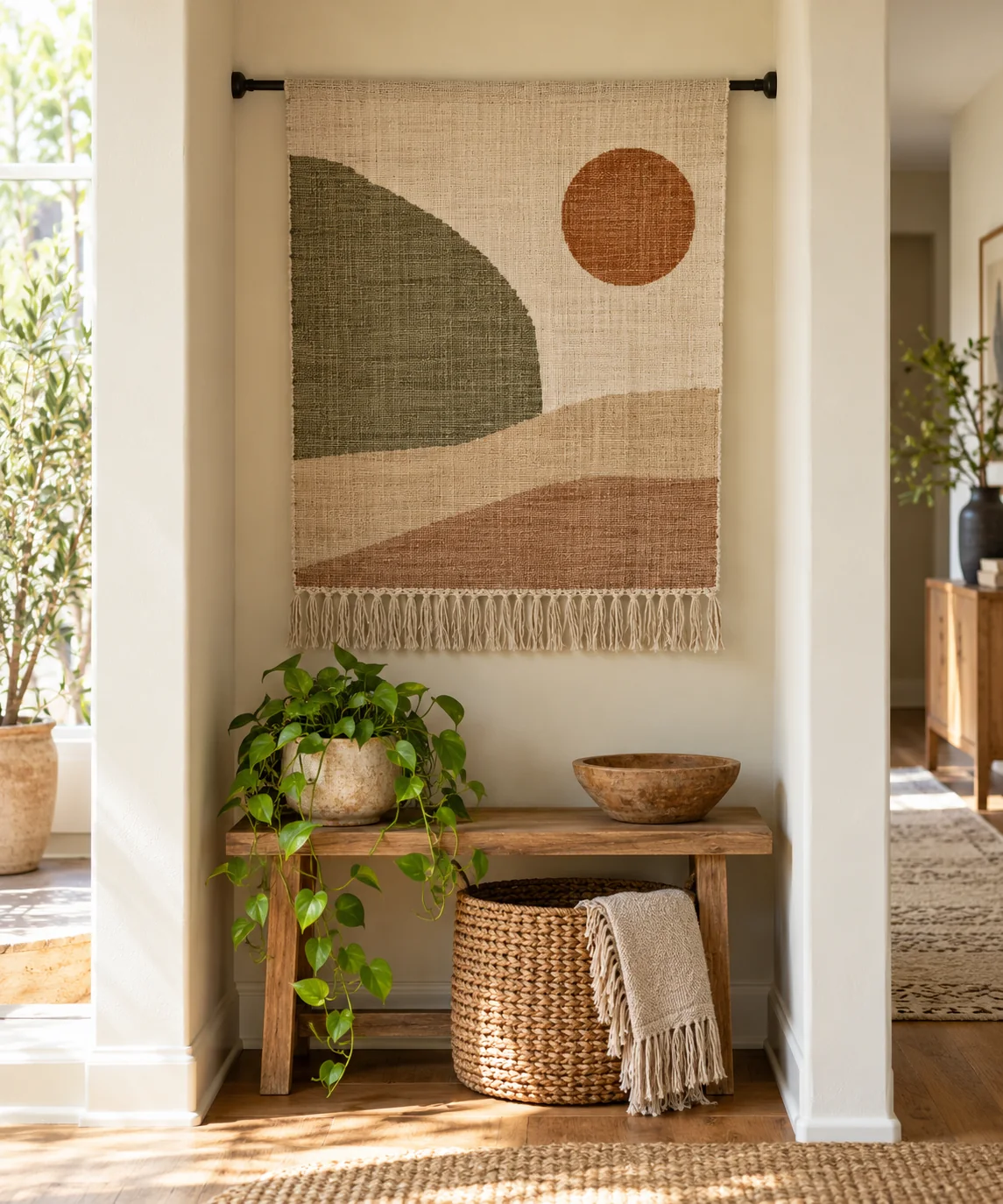 AI-generated editorial image inspired by rental-friendly decor