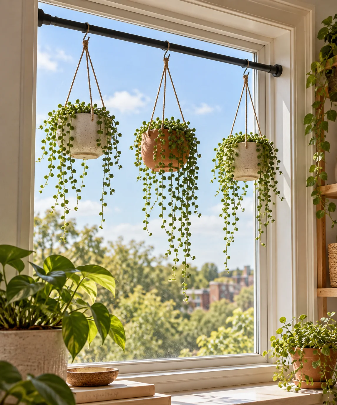 AI-generated editorial image inspired by indoor plant styling