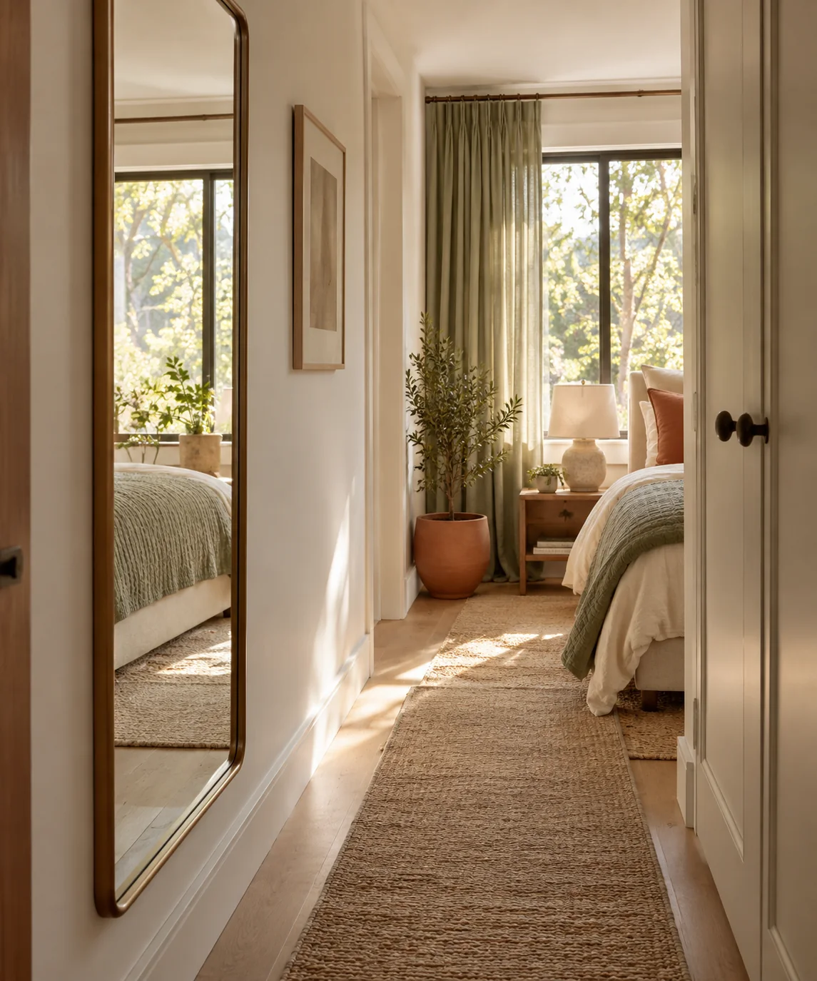 AI-generated editorial image inspired by small bedroom layouts