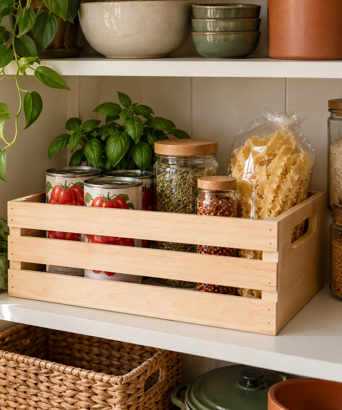 AI-generated editorial image inspired by pantry organization