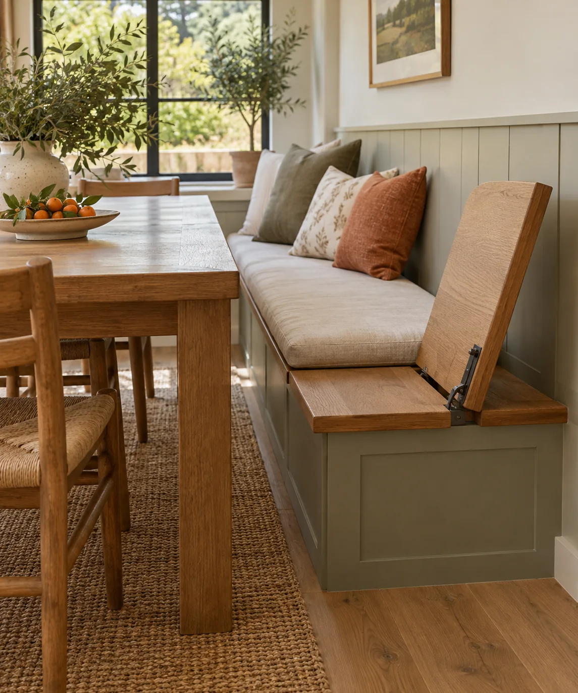 AI-generated editorial image inspired by dining nooks