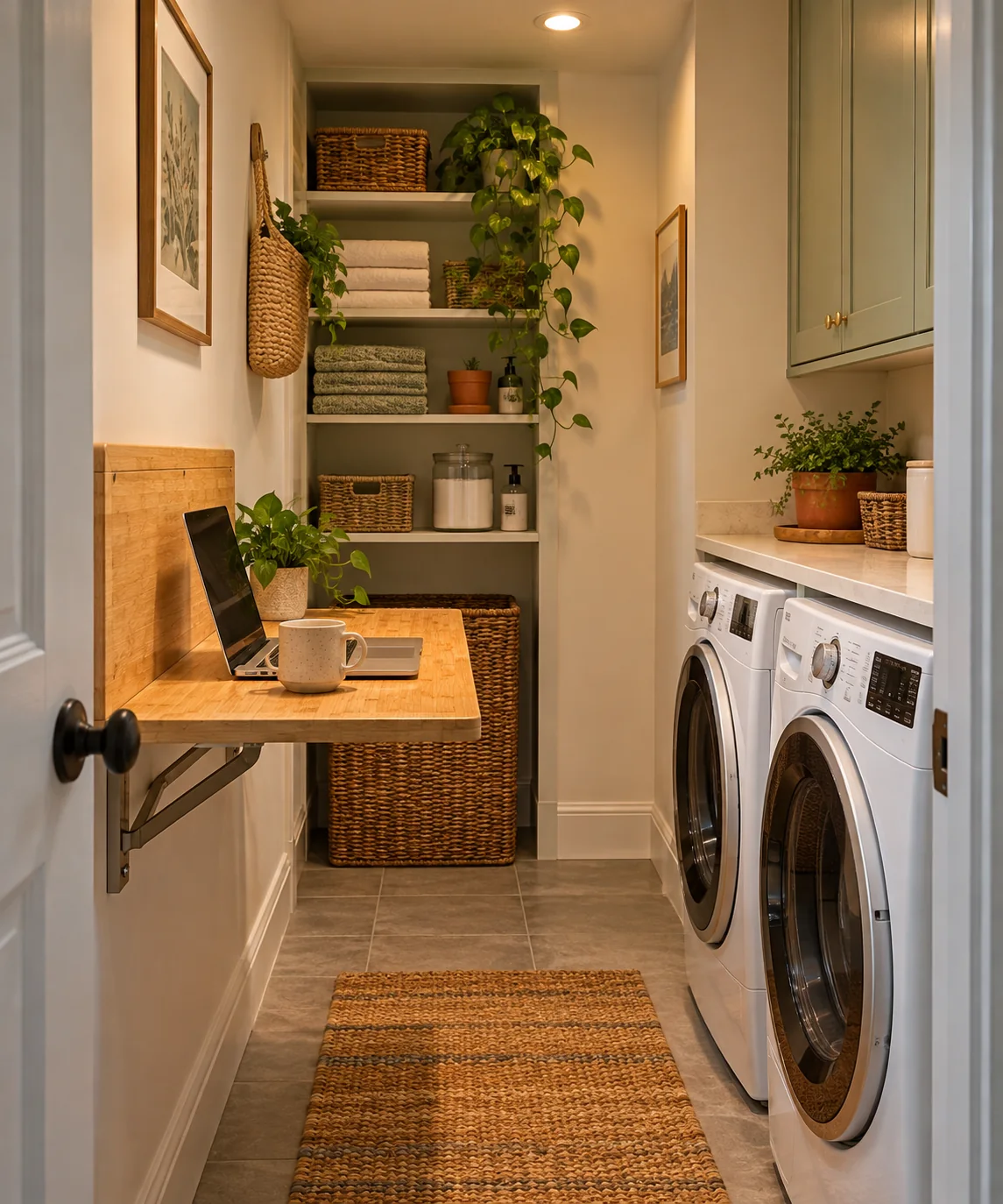 AI-generated editorial image inspired by compact home offices
