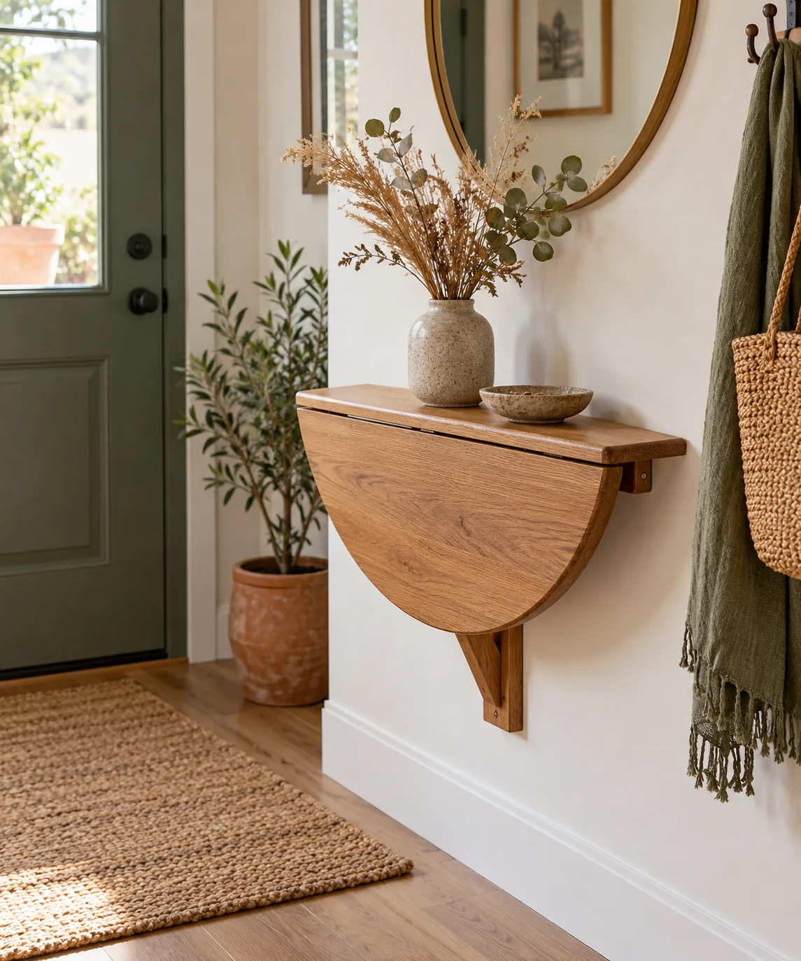 AI-generated editorial image inspired by entryway organization