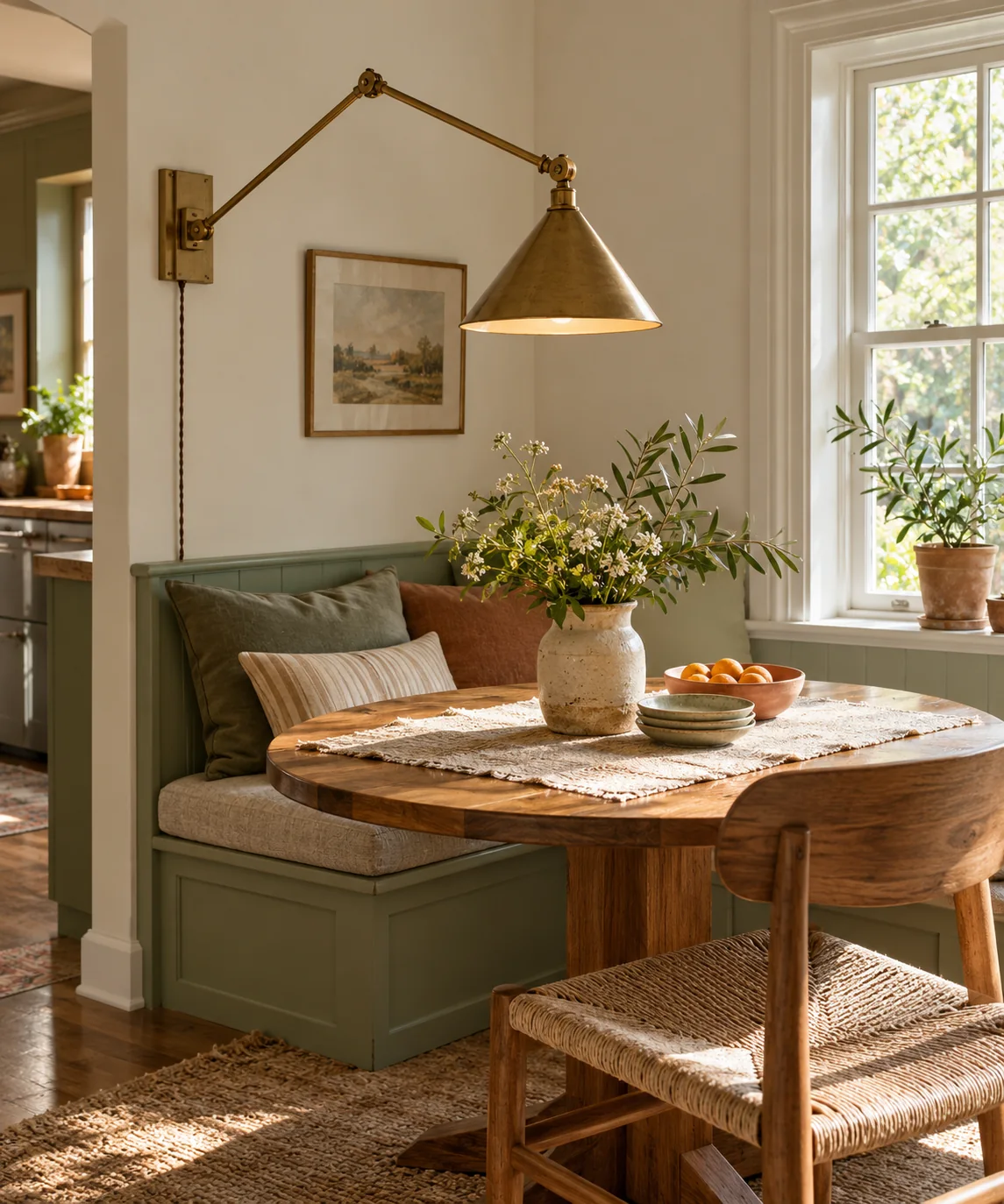 AI-generated editorial image inspired by dining nooks