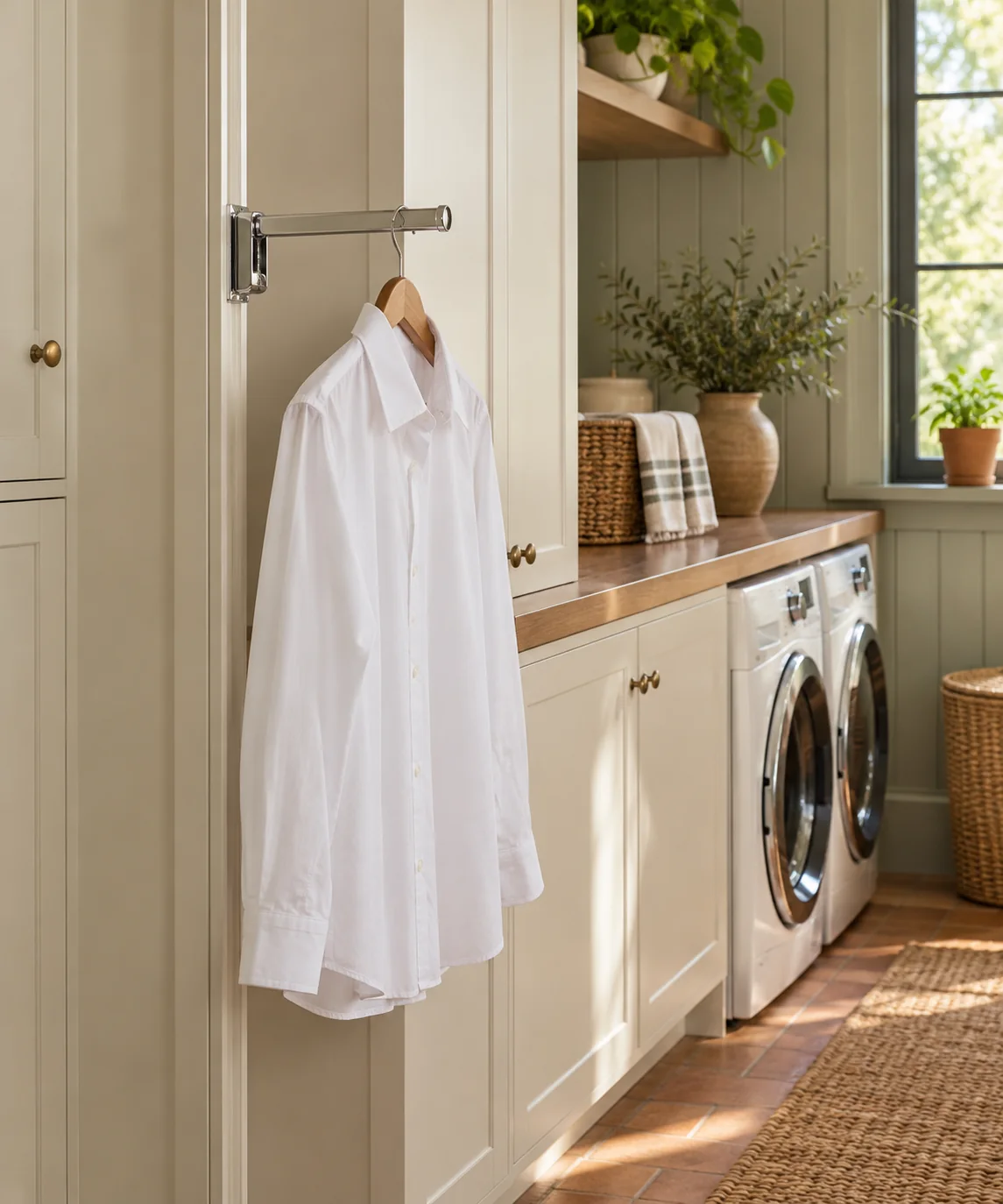 AI-generated editorial image inspired by laundry space organization