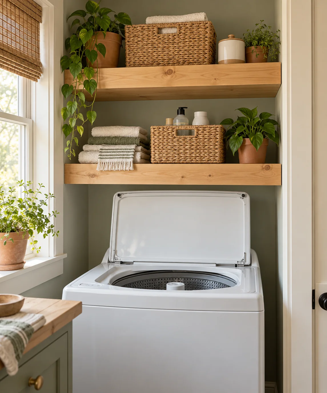 AI-generated editorial image inspired by laundry space organization